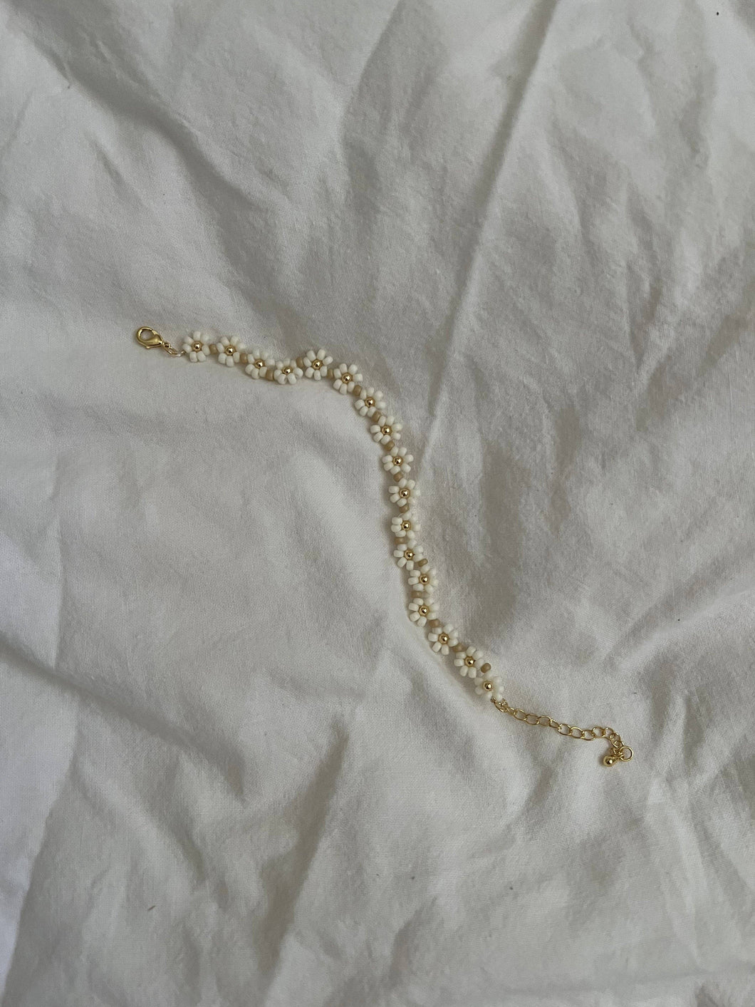 Oak + Eve - The Daisy Bracelet/Anklet: Vanilla Bean / Bracelet / Gold Filled