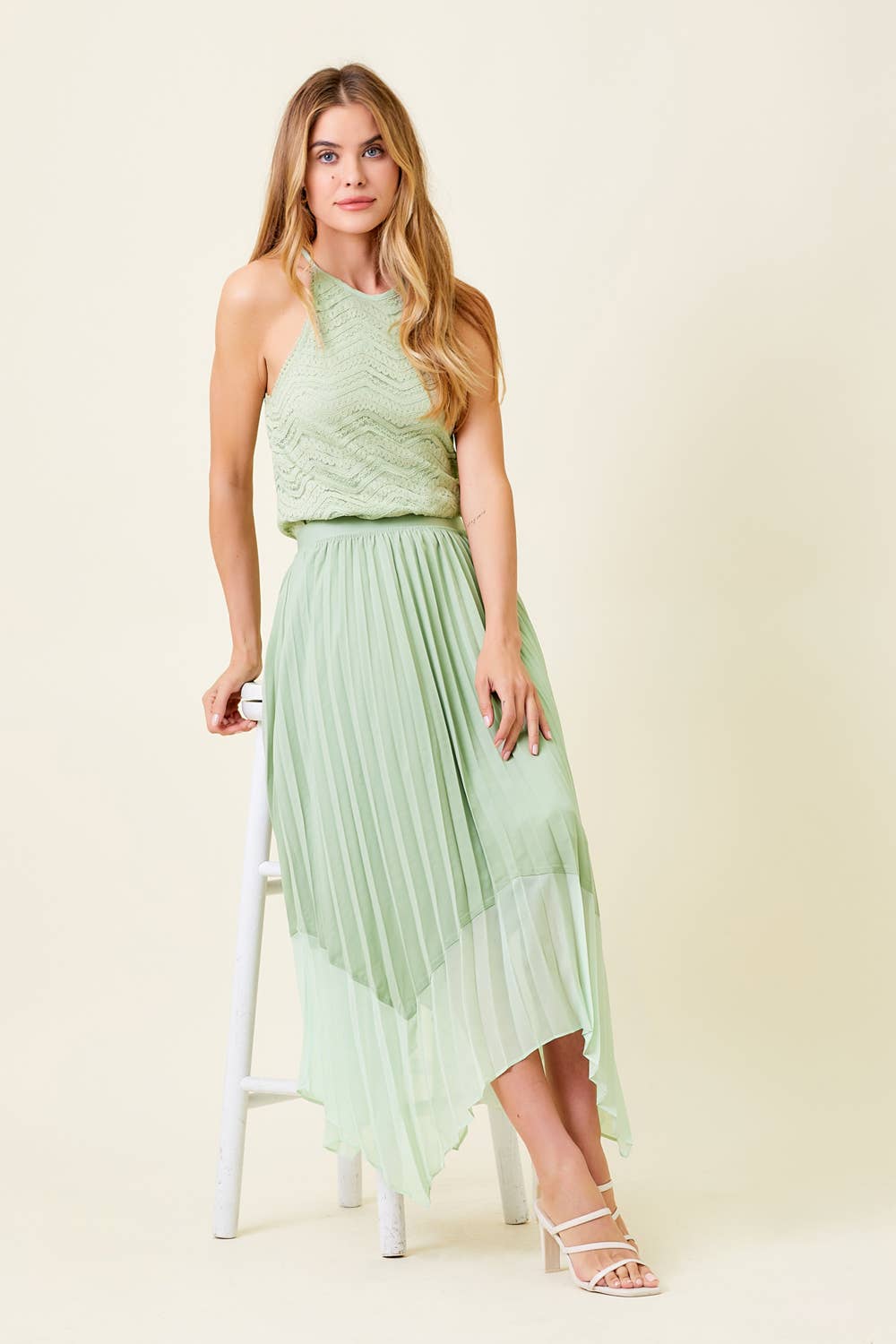 Mystree - Pleat Skirt - Mint