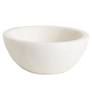 CounterArt and Highland Home - Natural White Marble Serving/Dip Bowl