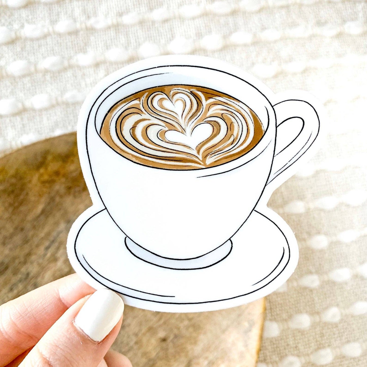 Elyse Breanne Design - Latte Art Coffee Mug Sticker 2.5x2.5in.