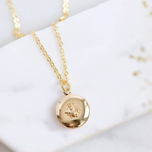 Mesa Blue - Bee Locket Necklace