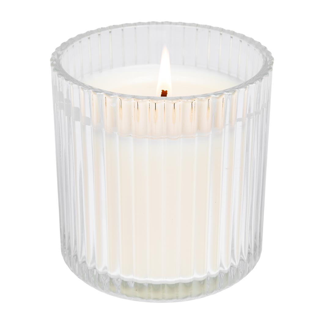 Sweet Water Decor - 11oz Fluted Ribbed Candle - Salt and Sea