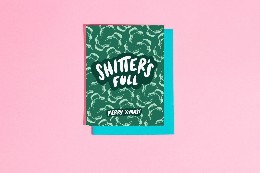 Craft Boner - Shitter's Full Christmas A2 Greeting Card