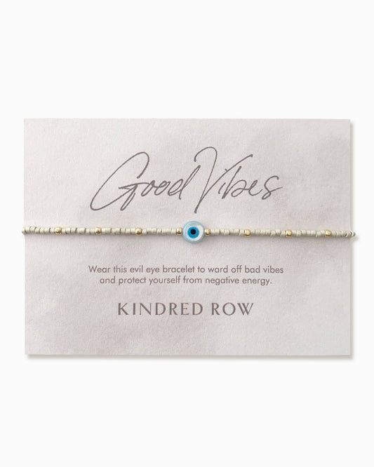 Kindred Row - Evil Eye Beaded Bracelet, Cloud