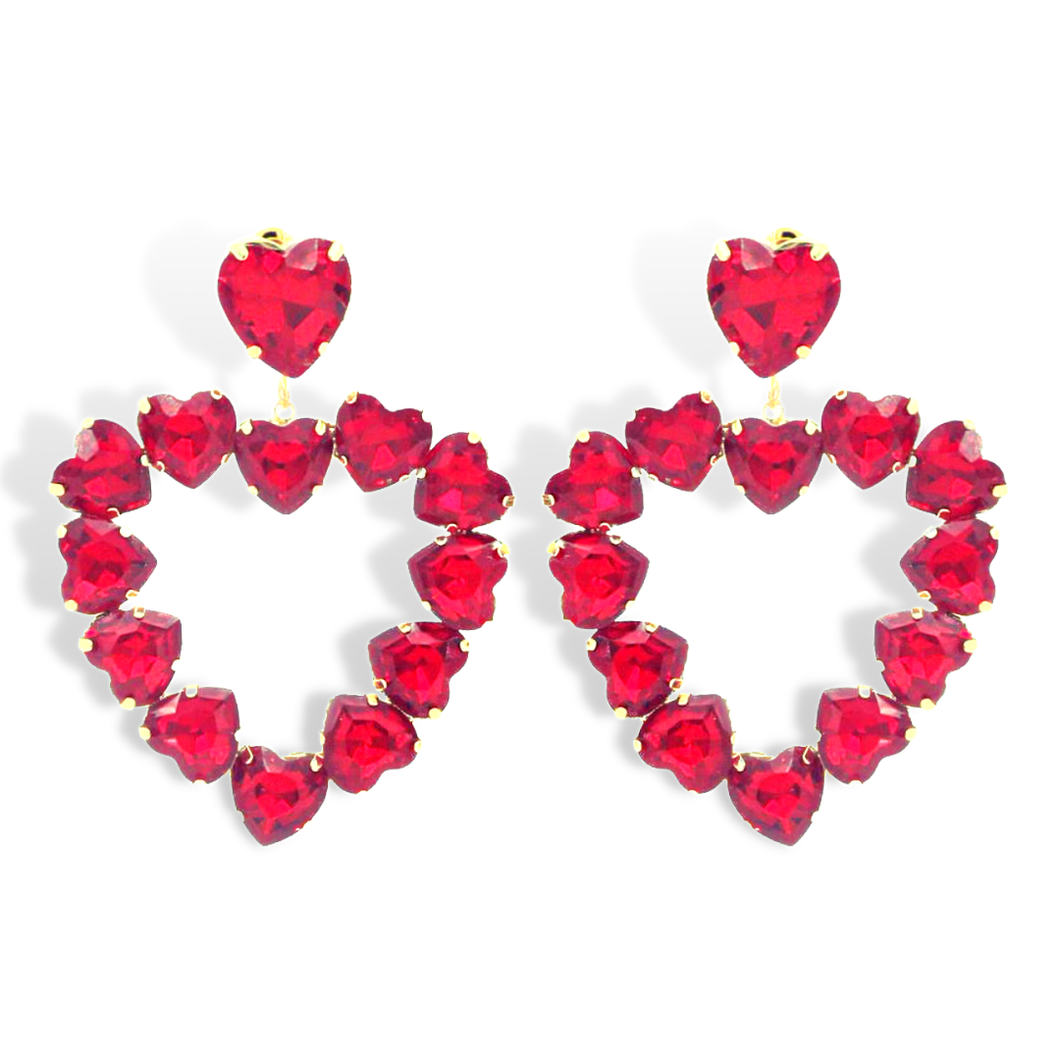 Brianna Cannon - Red Crystal Heart Earring