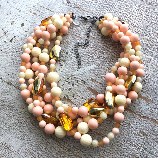 Leetie Lovendale - Gilded Peach Lucite Sylvie Necklace