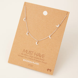 Dainty Crescent Moon Charm Necklace