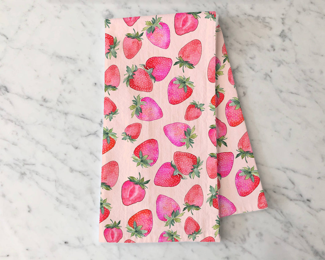 KelseyMDesigns - Strawberry Tea Towel
