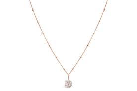 Stia Jewelry: Charm & Chain Necklace Pavé Disk
