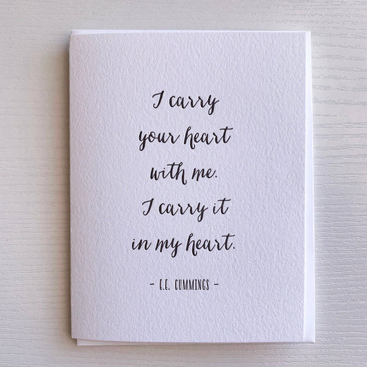 DeLuce Design - I Carry Your Heart With Me E.E. Cummings Card