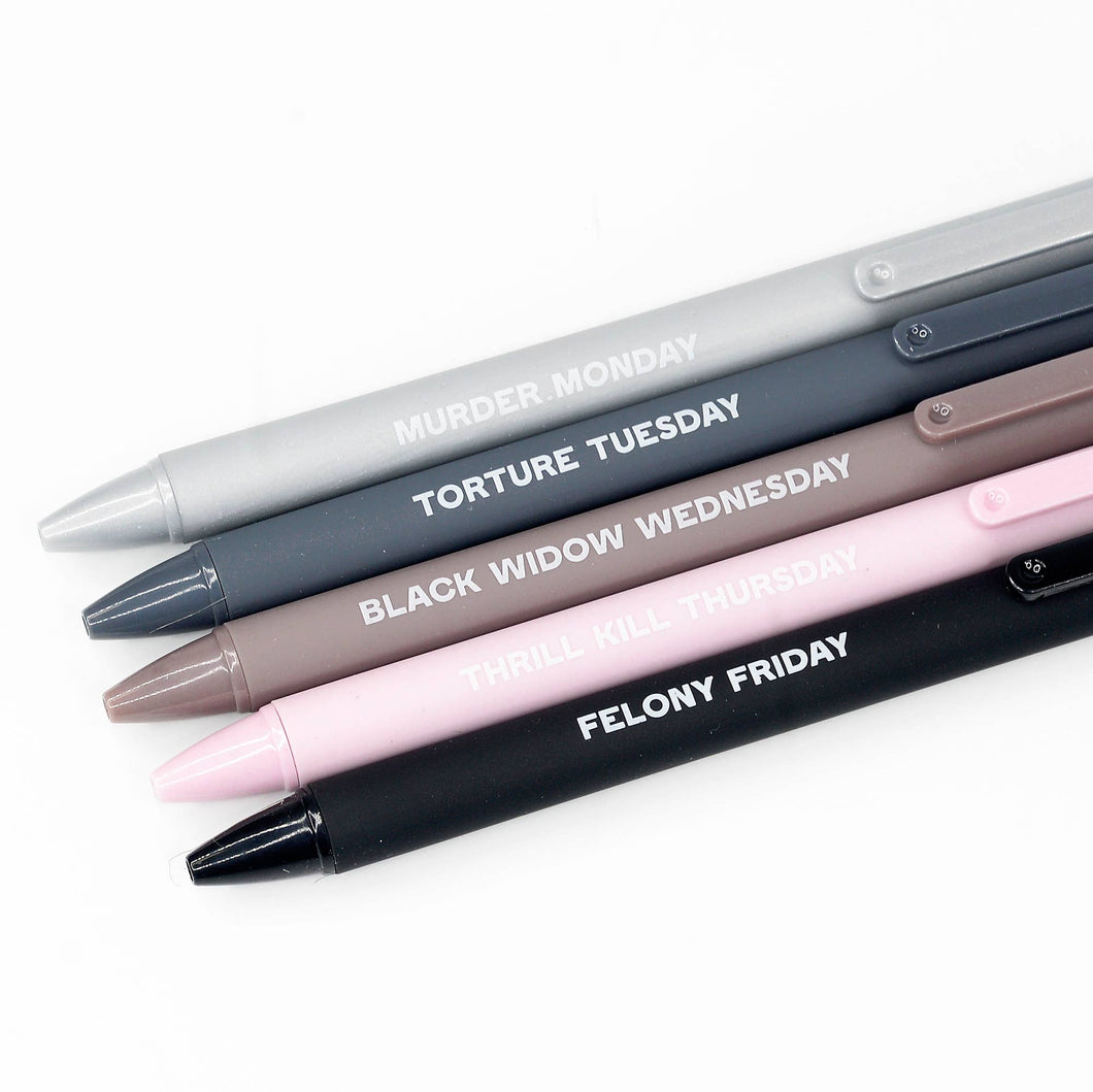 Mugsby - True Crime Pen Set Edition, Pens, Pen Set, Funny Pens