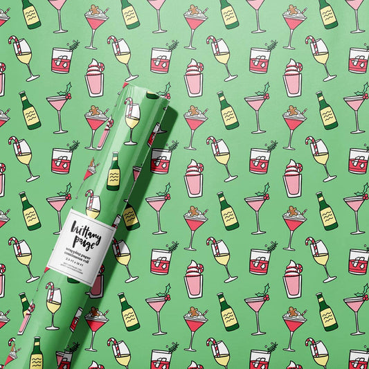 Holiday Cocktail Drinks Wrapping Paper