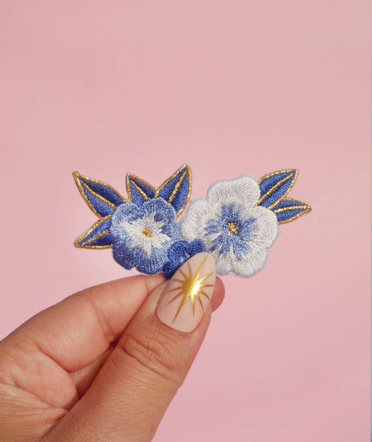MALICIEUSE - Patch thermocollant Fleur Bleue