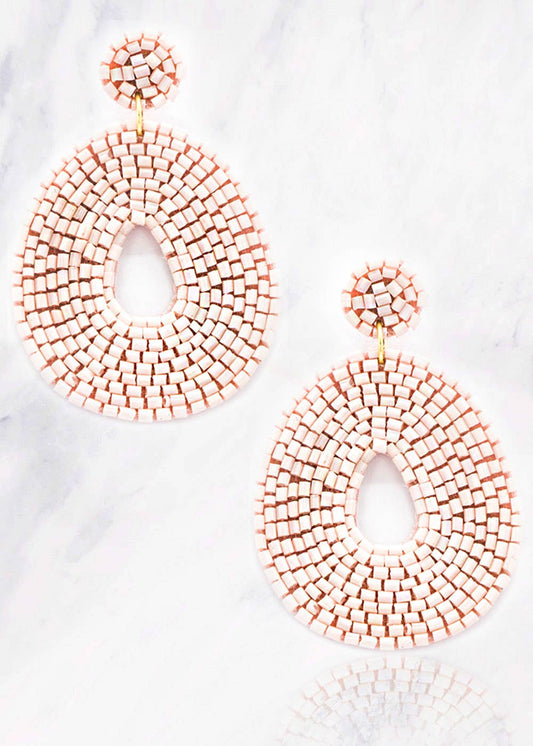 Suzie Q USA - Bead Flat Doughnut Shape Earrings