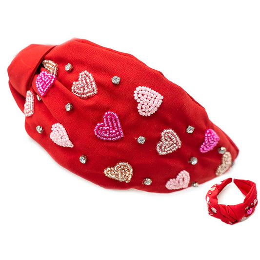 anbfashion - SEED BEAD HEARTS HEADBAND