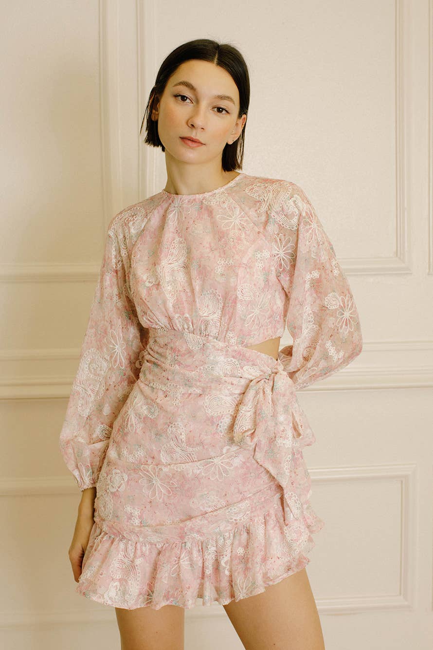 STORIA - Paisley and Floral Embroidered Mini Dress