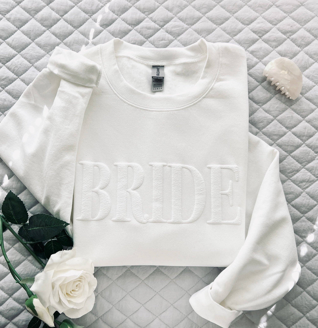 Three Girls Shop - Bride Sweatshirt | Bride-to-Be Shirt | Bridal Shower Gift: Large