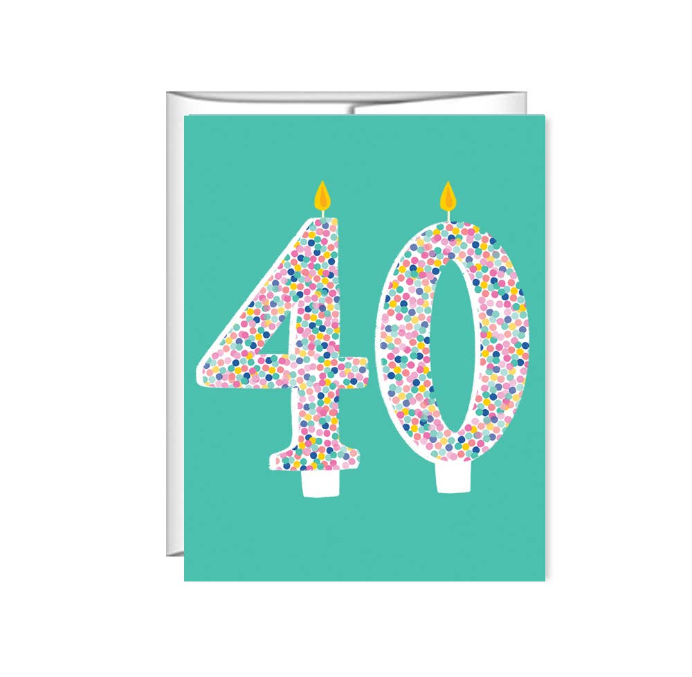 Pen & Paint - 40 Candles, 40th Birthday Card, Happy Birthday