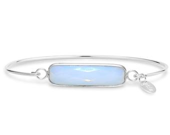 Stia Jewelry: Gemstone Bar Bracelet- Rainbow Moonstone