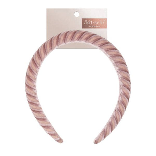 Velvet Padded Headband- Blush